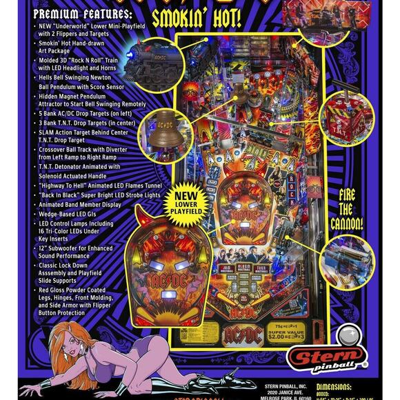 AC/DC Pinball FLYER Luci Premium Edition 2013 Original Hard Rock Heavy Metal - Picture 4 of 4